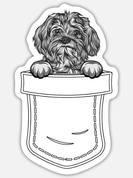 Bolonka Zwetna Geschenk Hunde - Sticker Größe S (10 x 10 cm) - Mattweiß