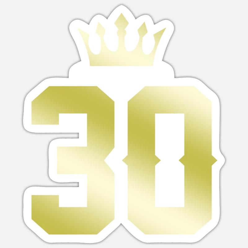 30 Couronne numérique - Sticker taille S (10 x 10 cm) - blanc mat