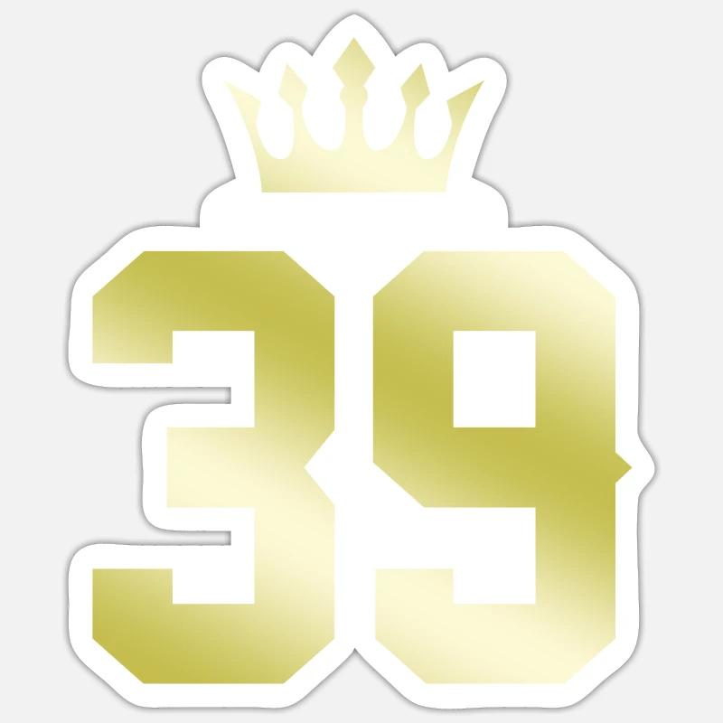 39 Couronne numérique - Sticker taille S (10 x 10 cm) - blanc mat