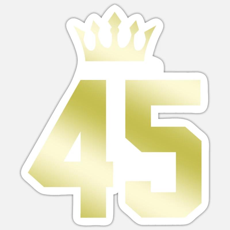 45 Couronne numérique - Sticker taille S (10 x 10 cm) - blanc mat