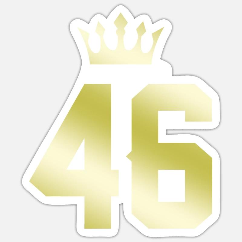 46 Couronne numérique - Sticker taille S (10 x 10 cm) - blanc mat