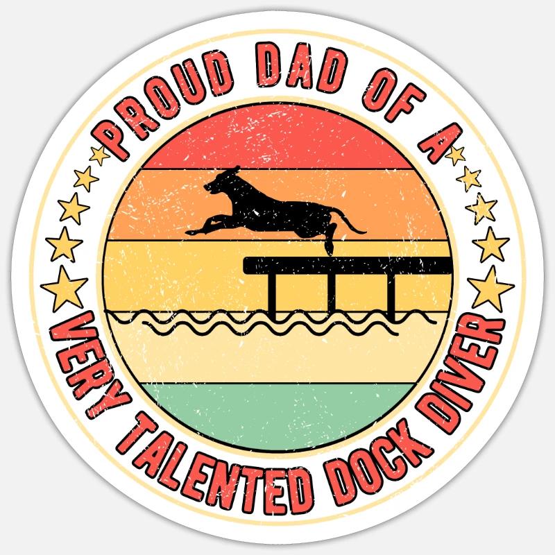 Dock Diving Dad Father - Sticker size S (10 x 10 cm) - white matte