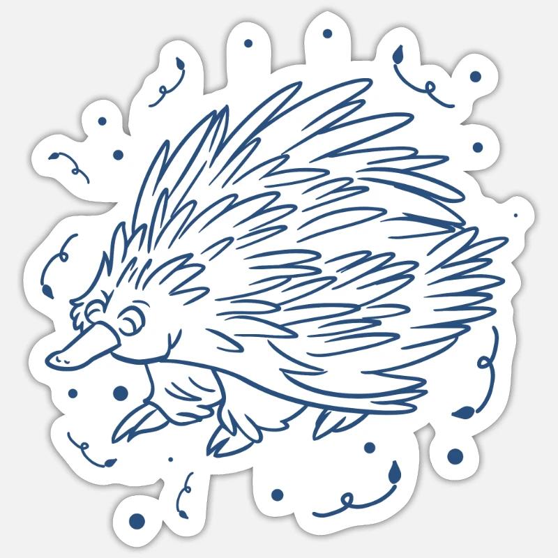 Hérisson - Sticker taille S (10 x 10 cm) - blanc mat
