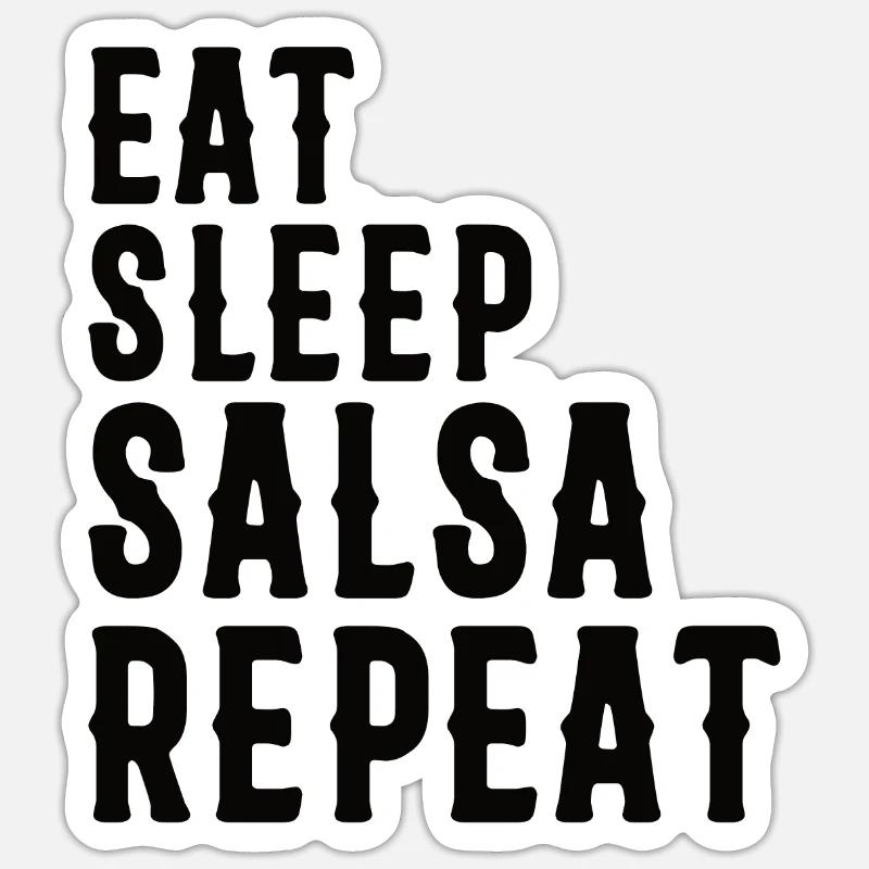 Musique salsa Danse salsa - Sticker taille S (10 x 10 cm) - blanc mat