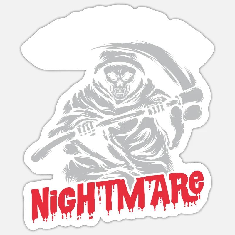 Sensenmann-Sensen-Albtraum-Engel des Todes Hallowe Sticker Größe S (10 x 10 cm)