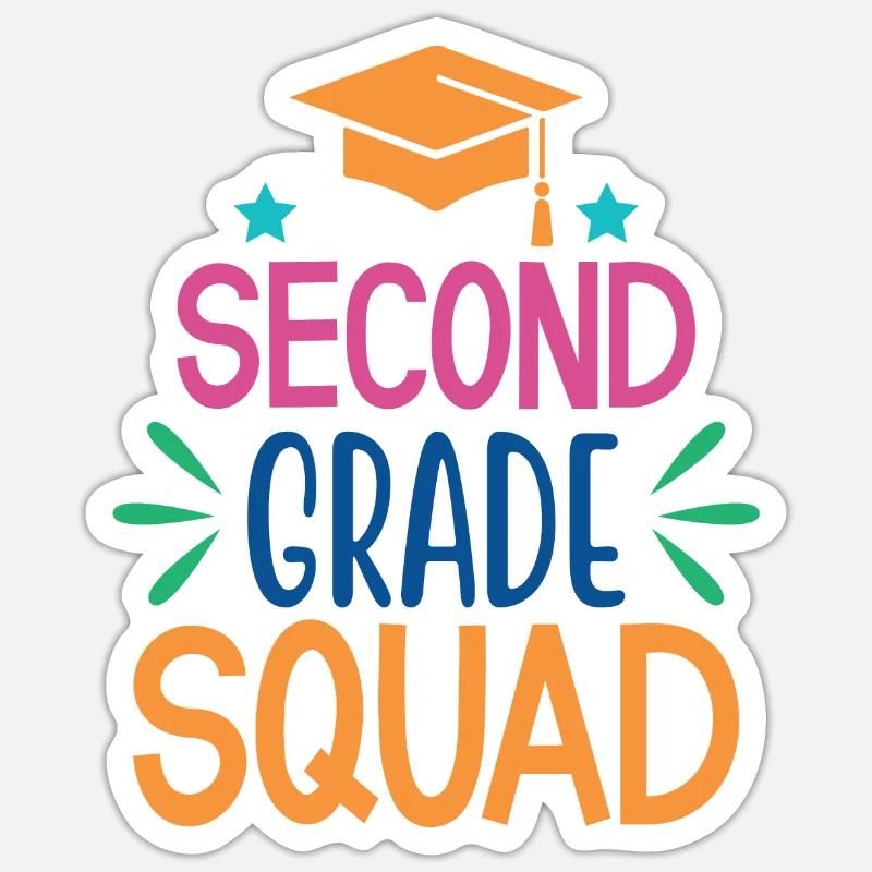 Second Grade Squad - Zweite Klasse Schule Sticker Größe S (10 x 10 cm)