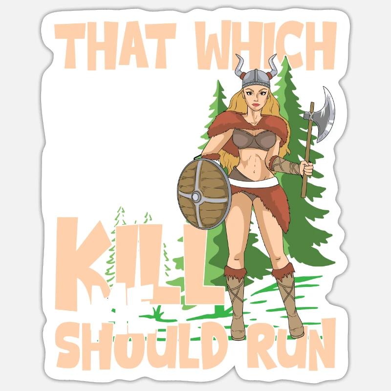 Cool Wikinger Frau Wikinger Spruch - Sticker Größe S (10 x 10 cm) - Mattweiß