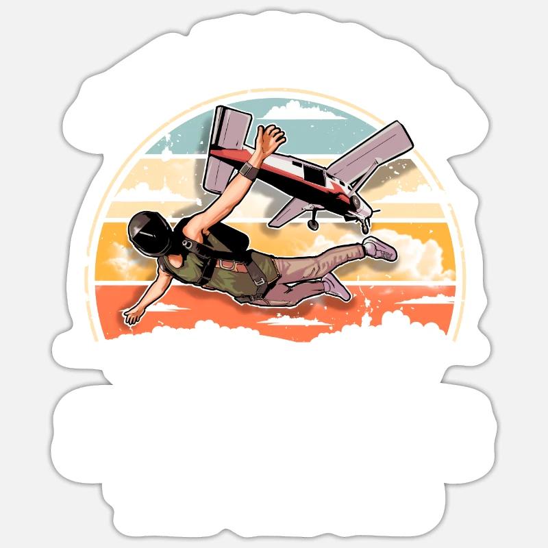 Skydiving Parachuting Parachute - Sticker size S (10 x 10 cm) - white matte
