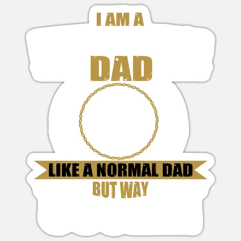 Lustiger Minibagger Papa - Sticker Größe S (10 x 10 cm) - Mattweiß
