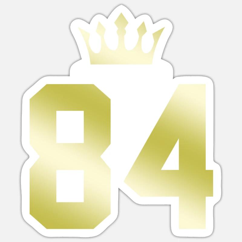 84 Couronne numérique - Sticker taille S (10 x 10 cm) - blanc mat