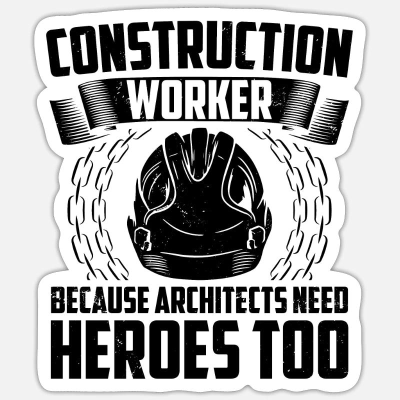 Bricklayer - Sticker size S (10 x 10 cm) - white matte