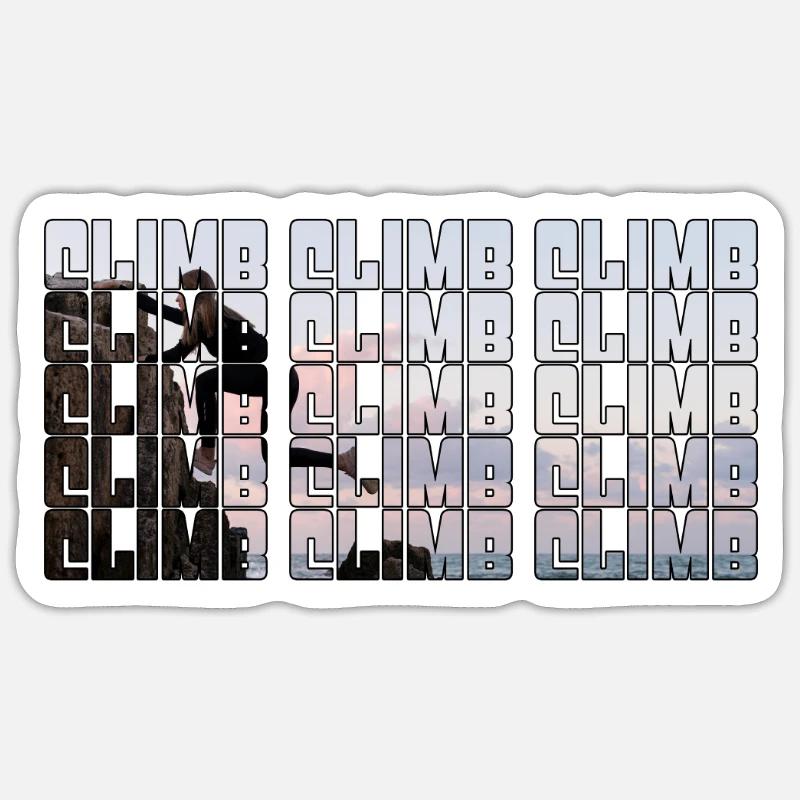 grimper - Sticker taille S (10 x 10 cm) - blanc mat