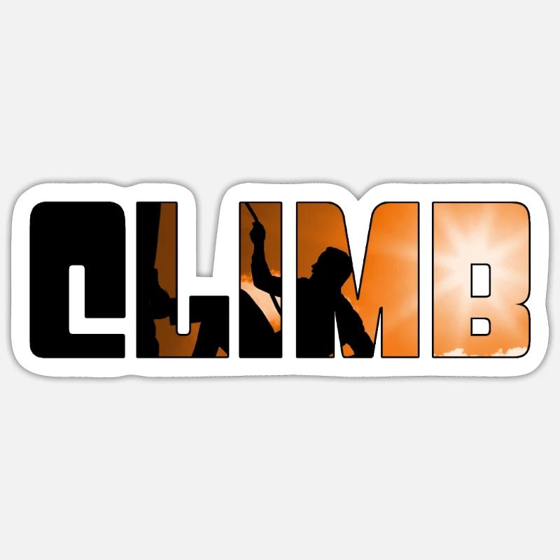 grimper - Sticker taille S (10 x 10 cm) - blanc mat