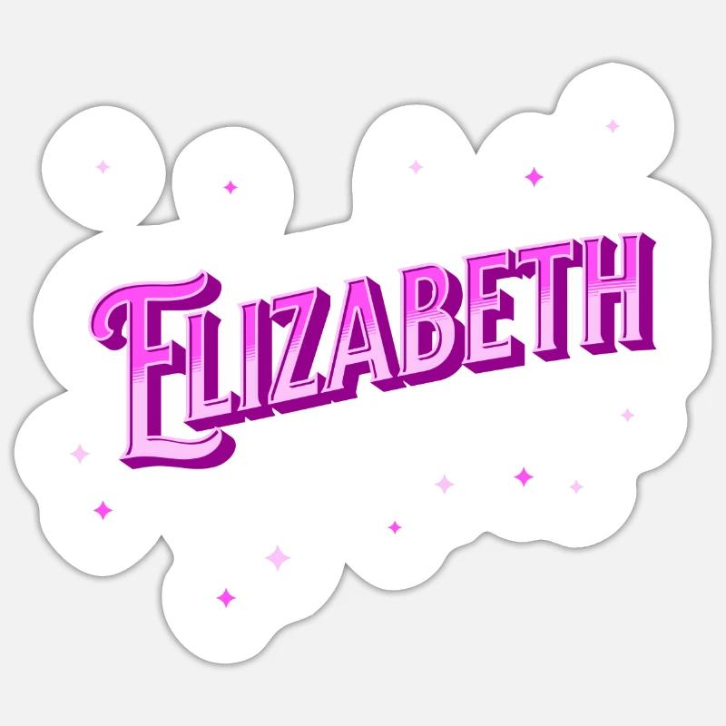 Elizabeth name personalized - Sticker size S (10 x 10 cm) - white matte