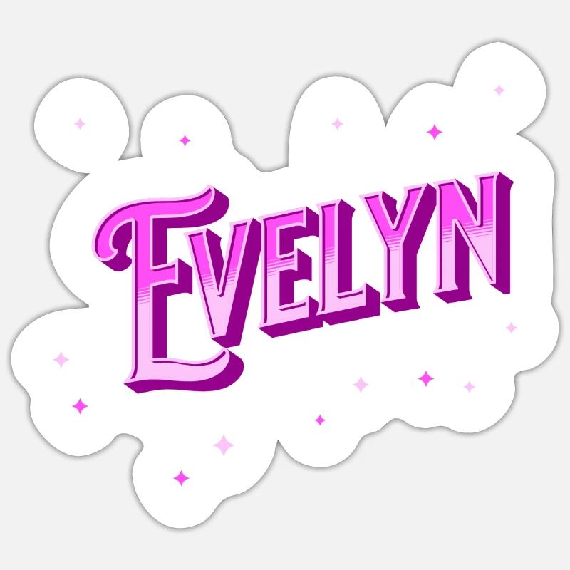 Evelyn name personalized - Sticker size S (10 x 10 cm) - white matte