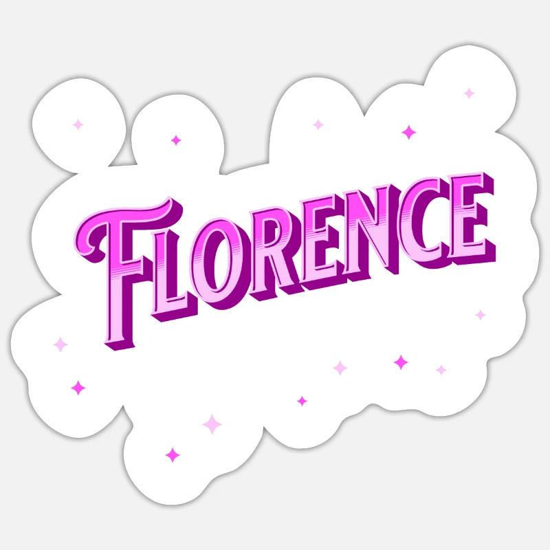 Florence name personalized - Sticker size S (10 x 10 cm) - white matte