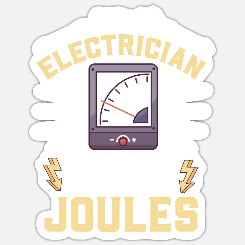 Electrician Electrical Engineer Lineman Electrical - Sticker Größe S (10 x 10 cm) - Mattweiß