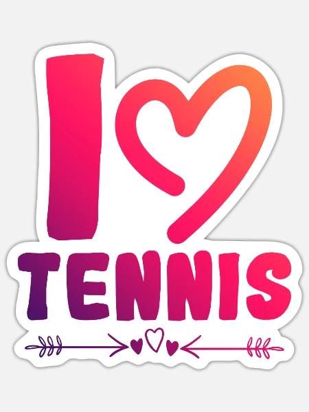 Ich liebe Tennis - Sticker Größe S (10 x 10 cm) - Mattweiß