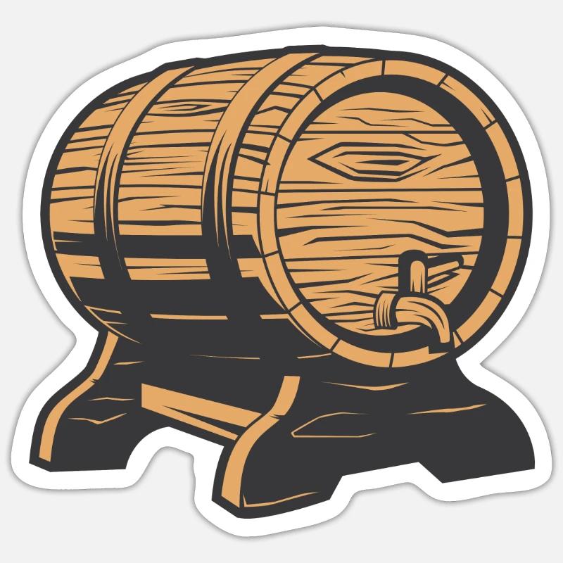 Baril de bière - Sticker taille S (10 x 10 cm) - blanc mat