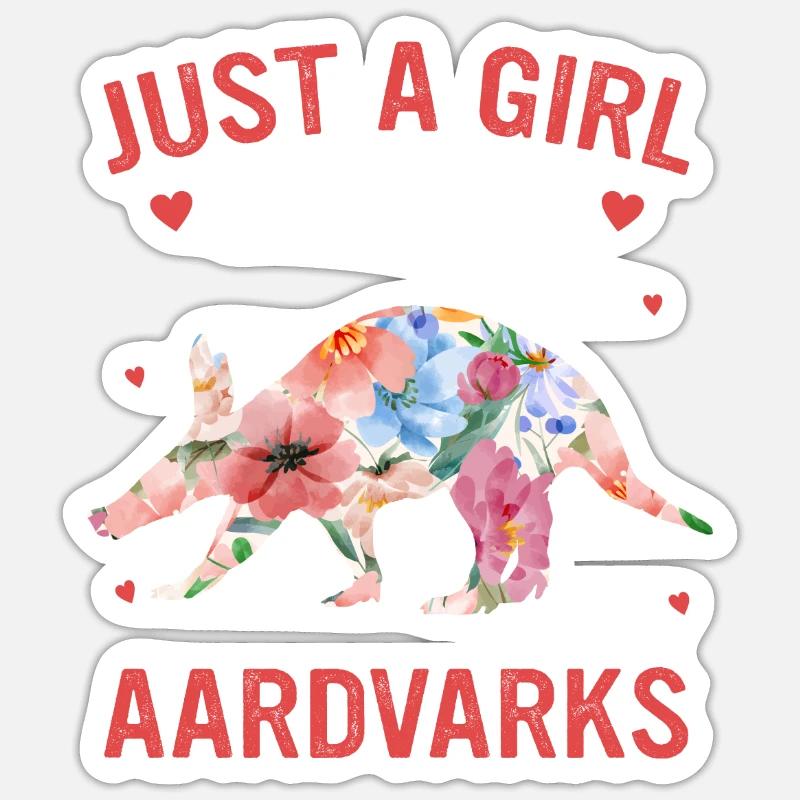 Erdferkel - Sticker Größe S (10 x 10 cm) - Mattweiß