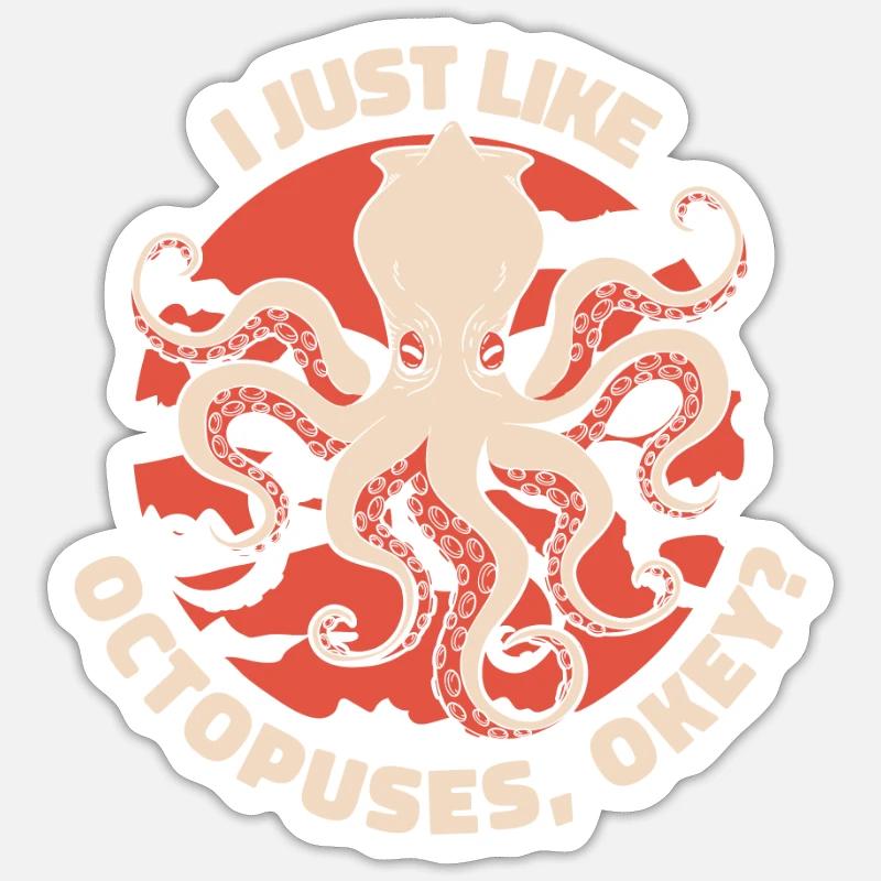 Octopus Octopus Cuttlefish Animal - Sticker size S (10 x 10 cm) - white matte