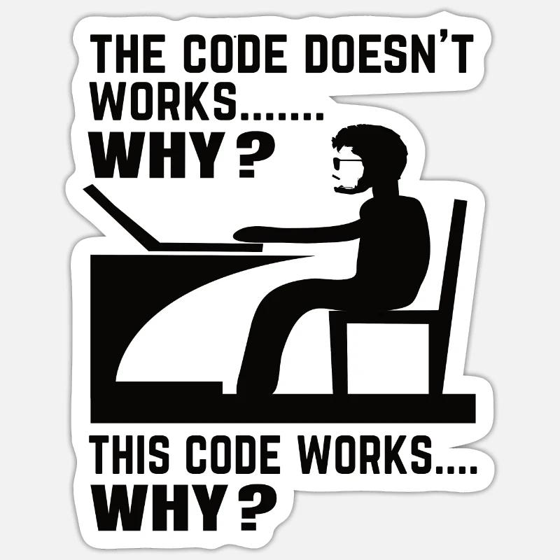 Softwareentwickler Programmierer Geschenk - Sticker Größe S (10 x 10 cm) - Mattweiß