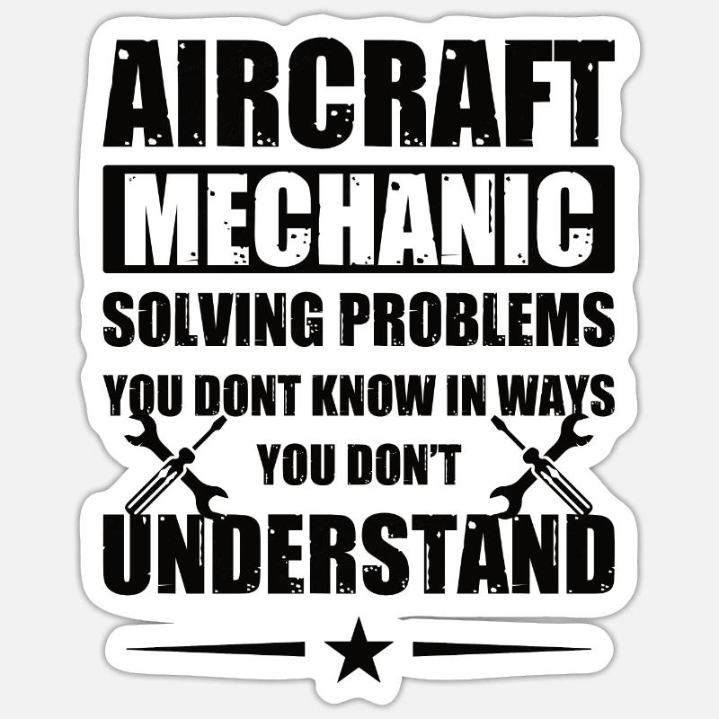 Flugzeugmechaniker Mechnaiker Held Flugzeug - Sticker Größe S (10 x 10 cm) - Mattweiß