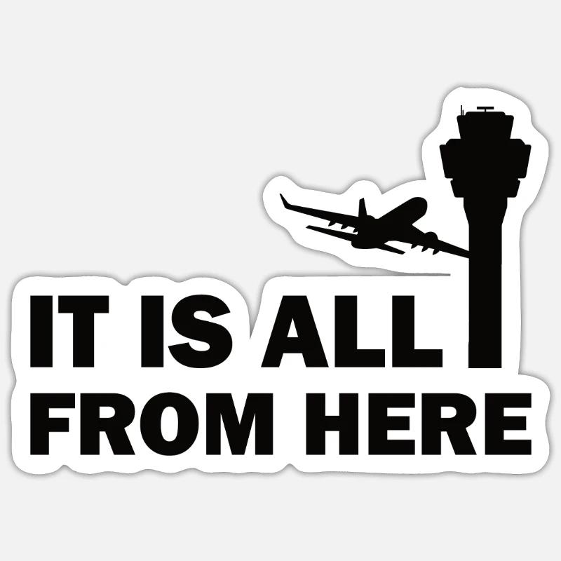 Air traffic controller Tower controller Flight attendants Sticker size S (10 x 10 cm)