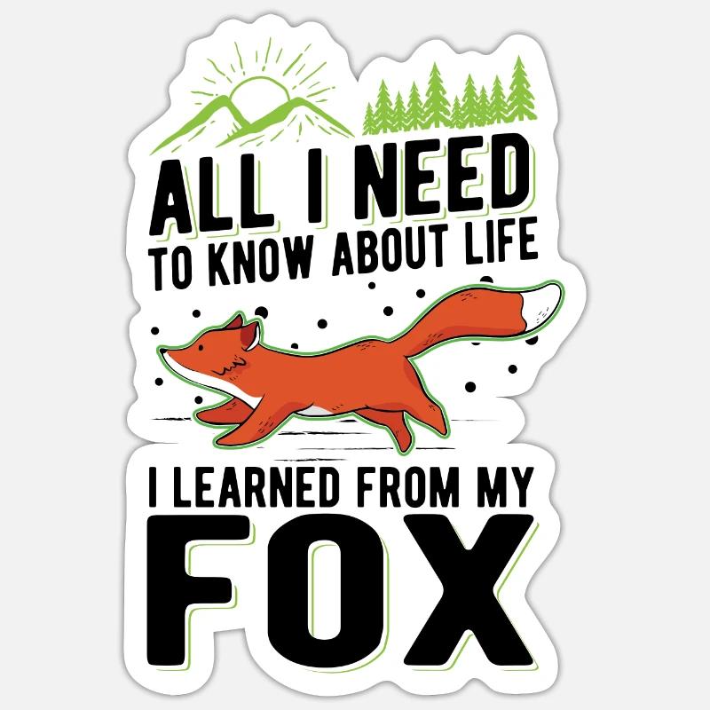 Fuchs Geschenk Rotfuchs Sticker Größe S (10 x 10 cm)