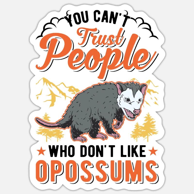 Opossum Gift Possum Possum - Sticker size S (10 x 10 cm) - white matte