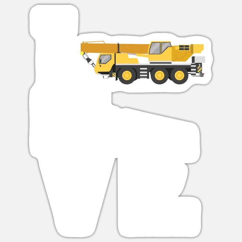 Cadeau de grue mobile - Sticker taille S (10 x 10 cm) - blanc mat