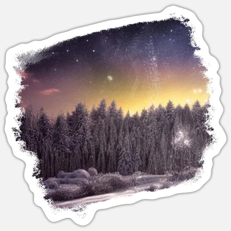 Winderlandschaft - Sticker taille S (10 x 10 cm) - blanc mat