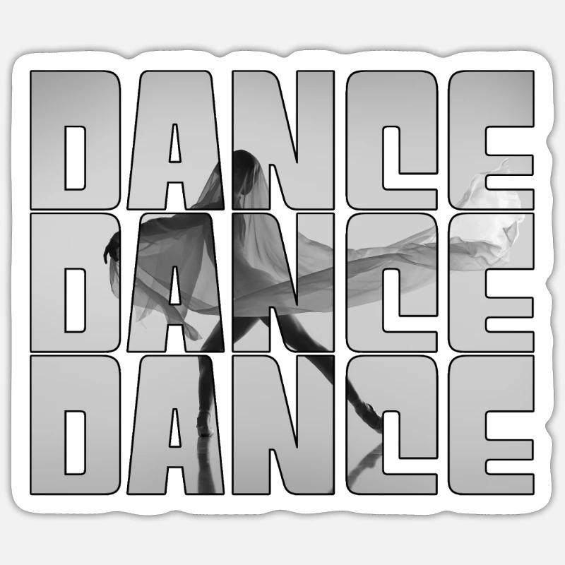Danser - Sticker taille S (10 x 10 cm) - blanc mat