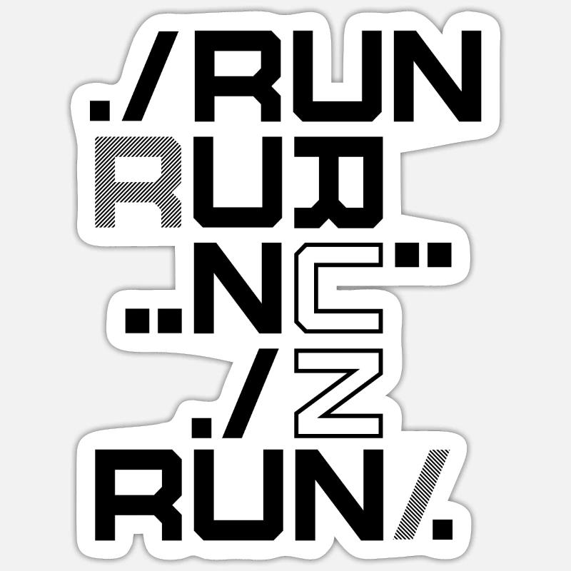 Course Sport Course Coureurs Sprinter Marathon - Sticker taille S (10 x 10 cm) - blanc mat