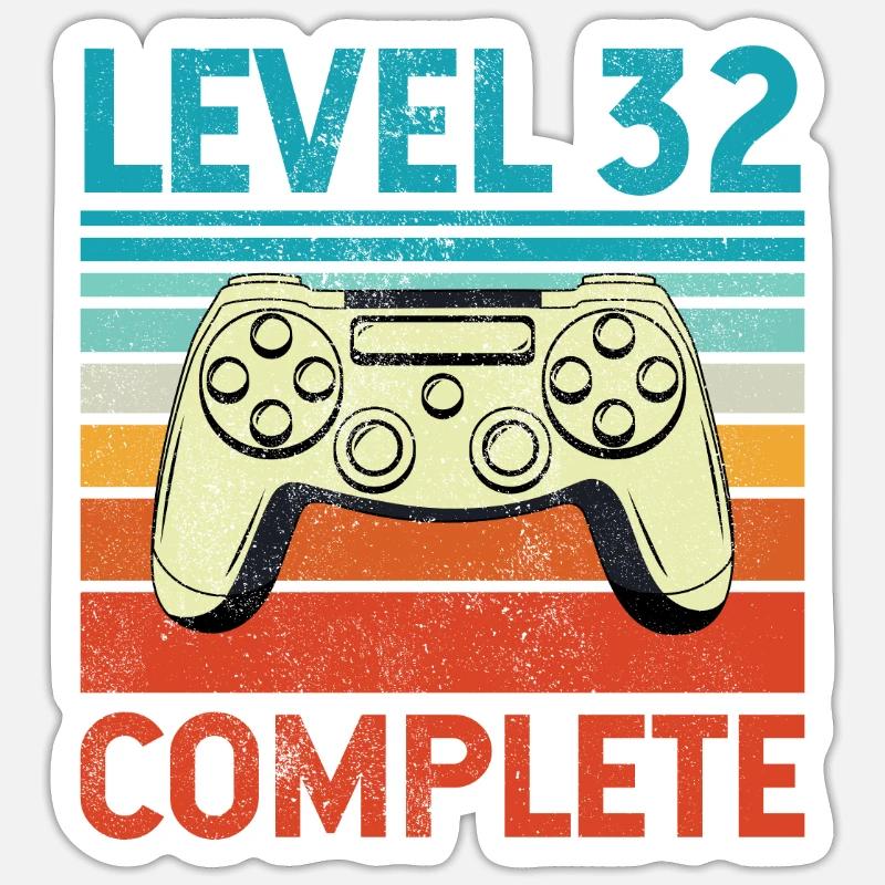Level 32 Complete - Sticker Größe S (10 x 10 cm) - Mattweiß