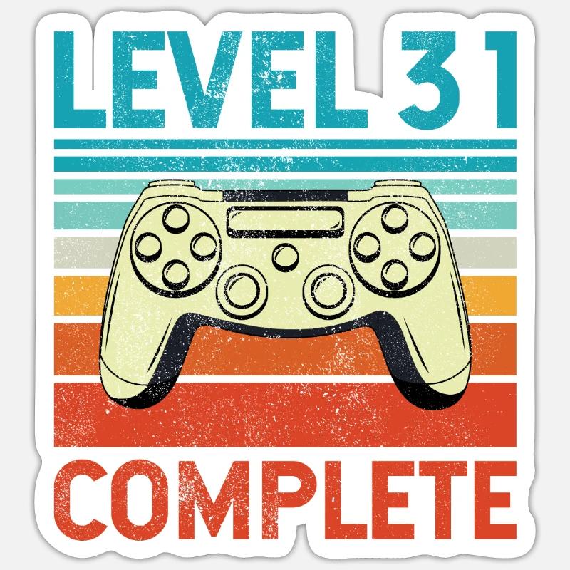 Level 31 Complete - Sticker Größe S (10 x 10 cm) - Mattweiß