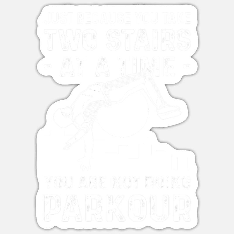 Cours de freerunning. Parkour - Sticker taille S (10 x 10 cm) - blanc mat