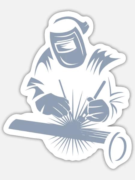 Schweißer Design Schweißen - Sticker Größe S (10 x 10 cm) - Mattweiß