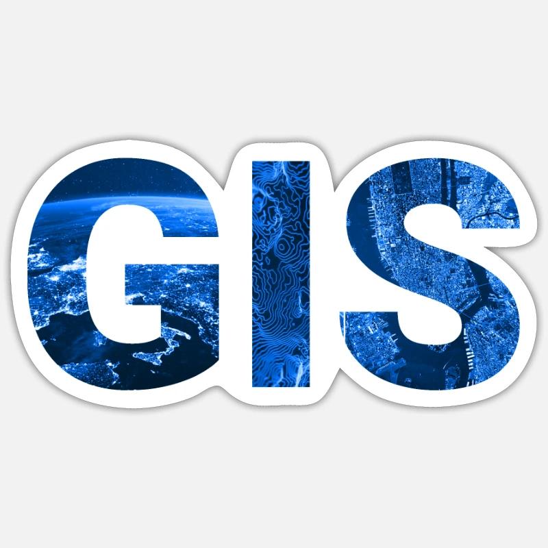 GIS - Geographic Information Systems Sticker size S (10 x 10 cm)