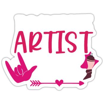 Künstler Malerei Maler Kunstfarbe Kunstlehrer - Sticker Größe S (10 x 10 cm) - Mattweiß - Vorne