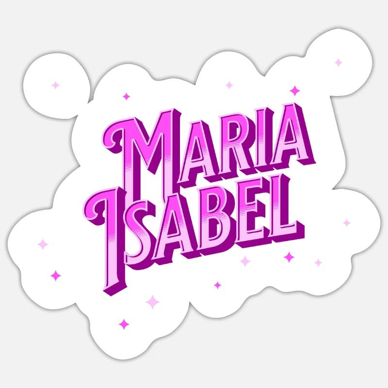Maria Isabel name personalized - Sticker size S (10 x 10 cm) - white matte