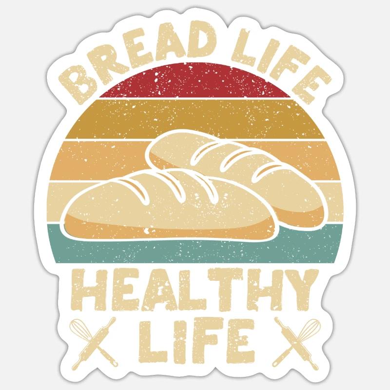 Lustiger Brotbacken-Bäcker - Sticker Größe S (10 x 10 cm) - Mattweiß