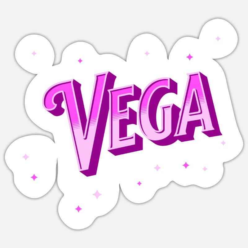 Vega name personalized - Sticker size S (10 x 10 cm) - white matte