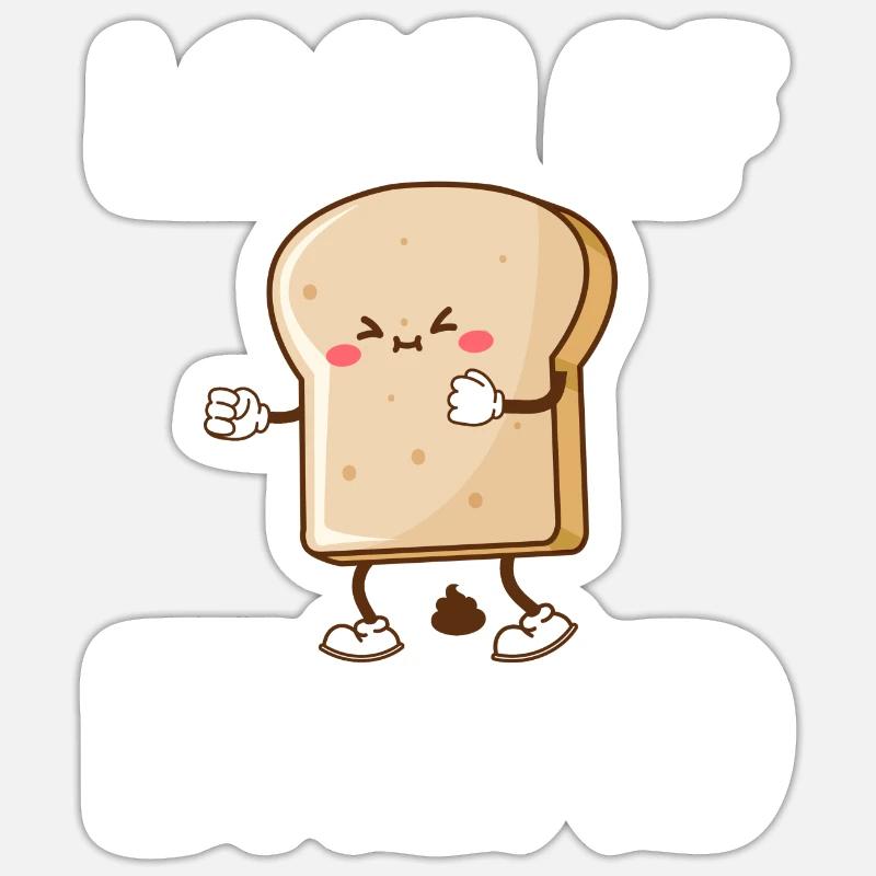 Funny bread baker - Sticker size S (10 x 10 cm) - white matte