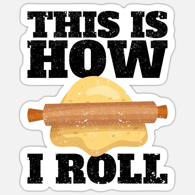Funny bread baker - Sticker size S (10 x 10 cm) - white matte