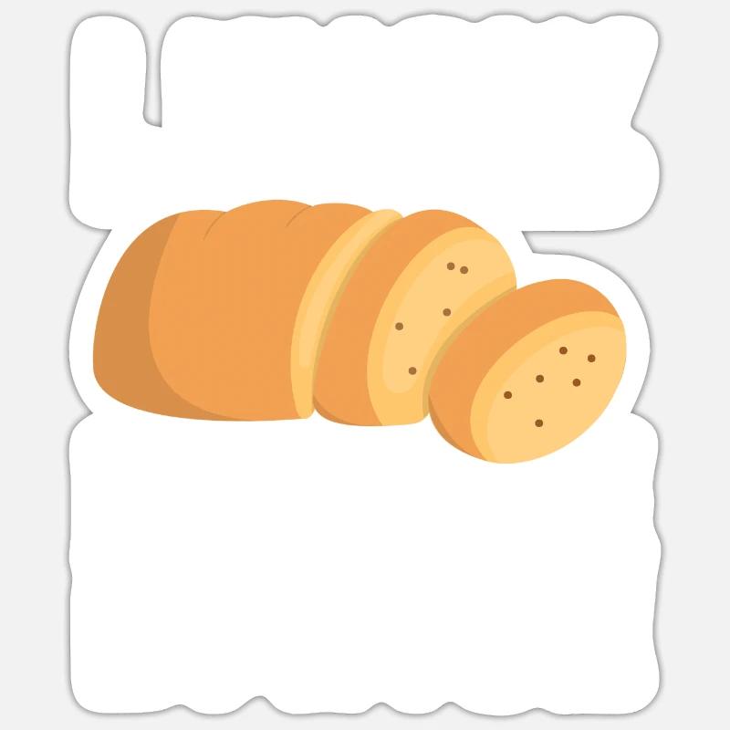 Lustiger Brotbacken-Bäcker - Sticker Größe S (10 x 10 cm) - Mattweiß