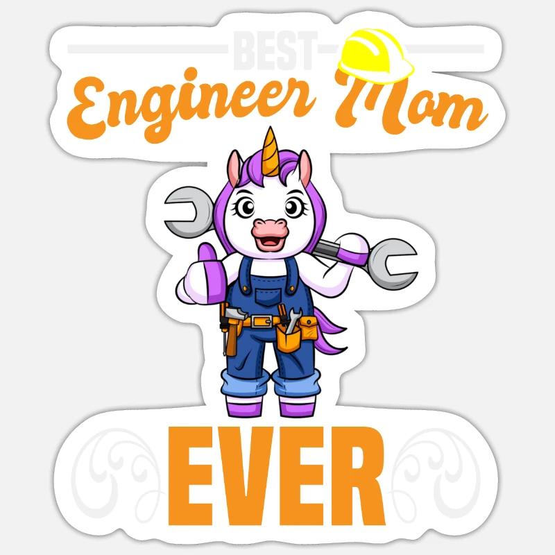 Best Engineer Mom Ever Construction Worker Mommy Sticker Größe S (10 x 10 cm)