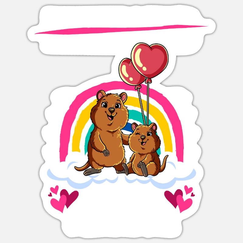 Ich werde Große Schwester Quokka - Sticker Größe S (10 x 10 cm) - Mattweiß