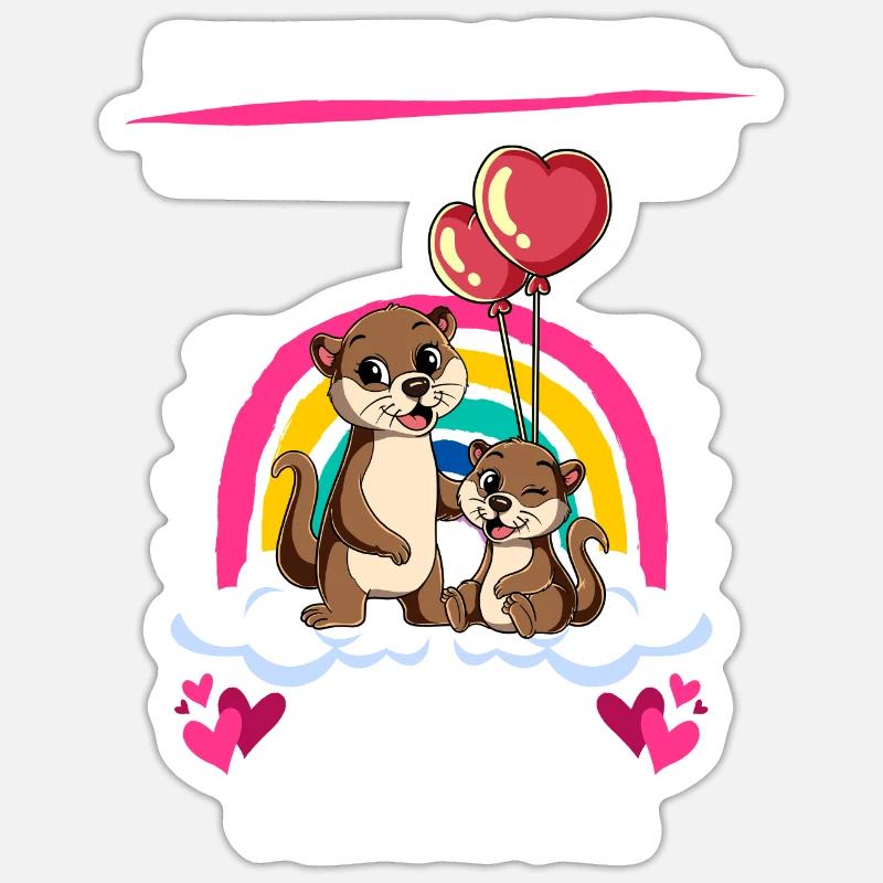 Ich werde Große Schwester Otter - Sticker Größe S (10 x 10 cm) - Mattweiß