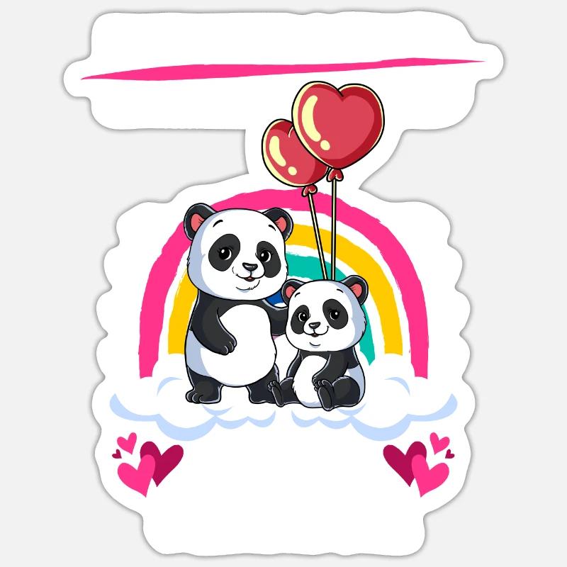 Ich werde Große Schwester Panda - Sticker Größe S (10 x 10 cm) - Mattweiß